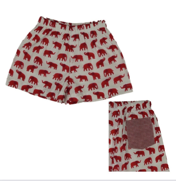 The Tutwiler Tide Boy Shorts (Small Elephant Pattern)